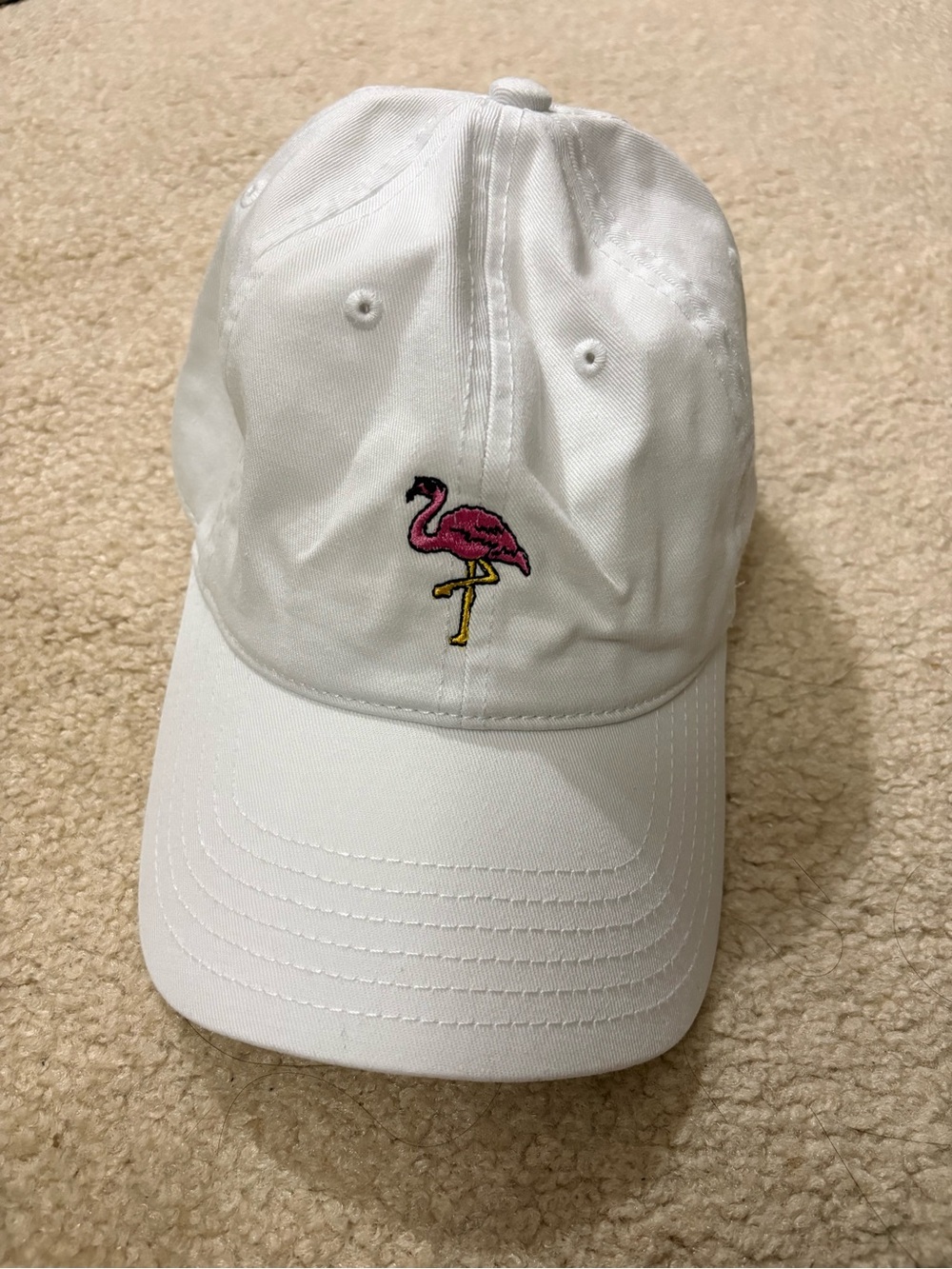 Riot Society White Baseball Cap with Pink Flamingo Embroidery, One size, Unisex